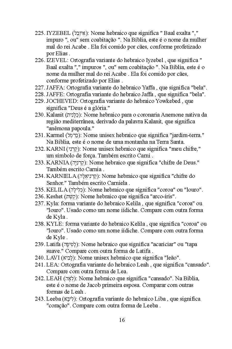Nomes Hebraicos Variações Transliteração e Significados eBook Page