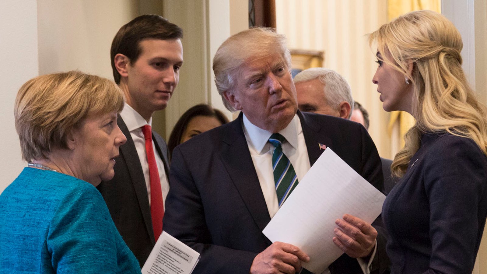 Angela Merkel Jared Kushner Donald Trump and Ivanka Trump March