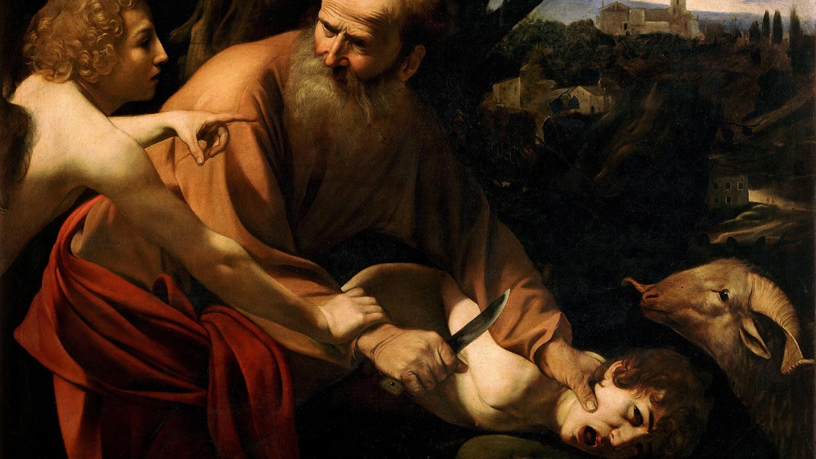 Sacrifice of Isaac Caravaggio Uffizi