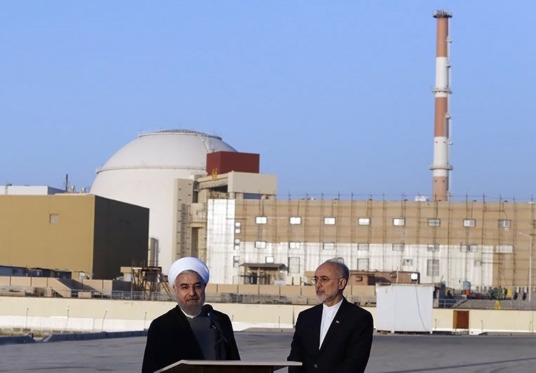 Rouhani and Salehi in Bushehr Nuclear Plant