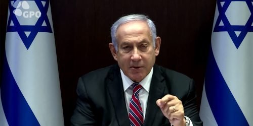 Benjamin Netanyahu Antes de Reuniao do Gabinete