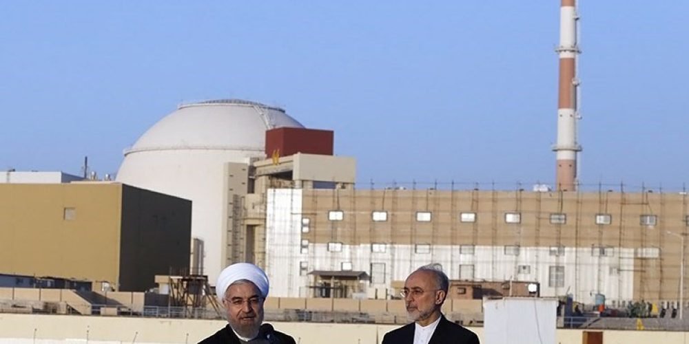 Rouhani and Salehi in Bushehr Nuclear Plant