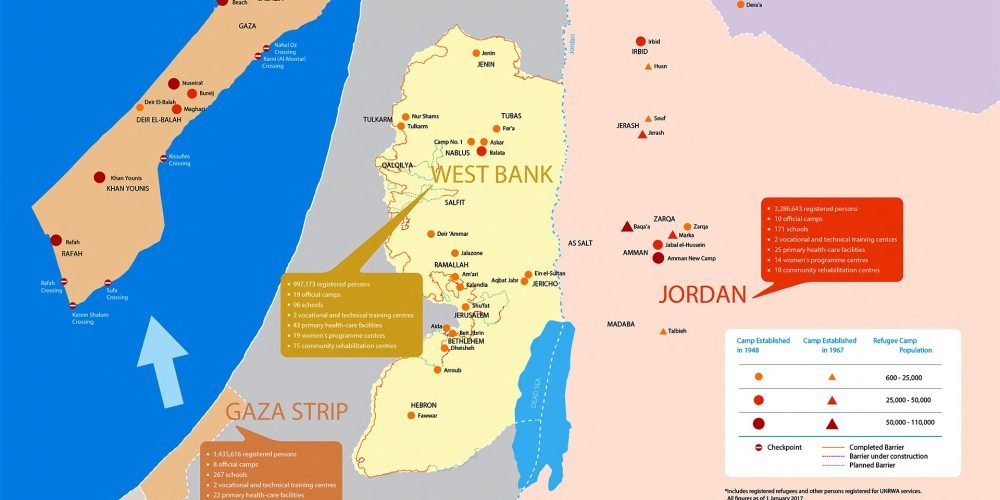 UNRWA Fields of Operations Map