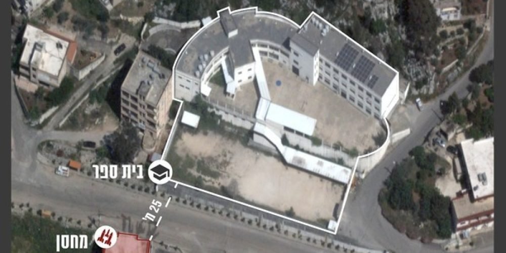 deposito de armas do hezbollah apenas  metros de escola
